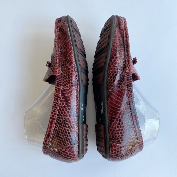 Isaac Mizrahi Women Abernathy Loafer Shoe 9.5 Purple Snake Print Leather Slip On - Picture 6 of 11